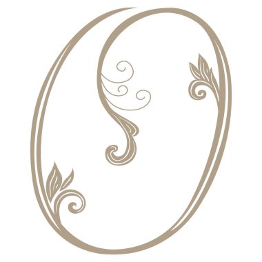 Vintage Harf ve Monogram O 'nun Vektör İllüstrasyonu.