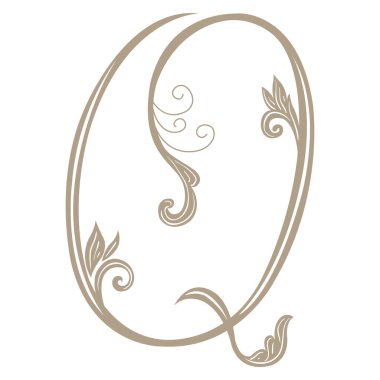 Vintage Letter ve Monogram Q 'nun Vektör İllüstrasyonu.