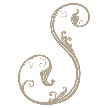 Vintage Harf ve Monogram S 'nin Vektör İllüstrasyonu.