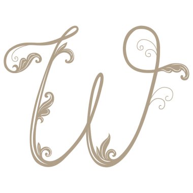 Vector Illustration of Vintage Letter and Monogram W.