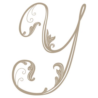 Vintage Harf ve Monogram Y 'nin Vektör İllüstrasyonu.