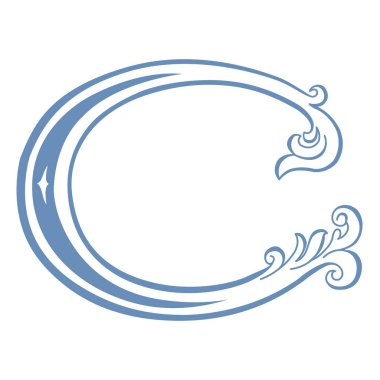 Vintage Letter ve Monogram C 'nin Vektör İllüstrasyonu.