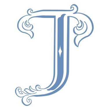 Vintage Harf ve Monogram I 'nin Vektör İllüstrasyonu