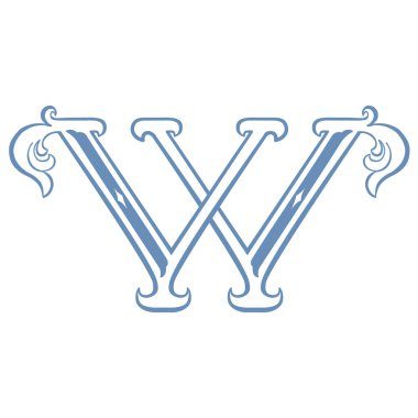 Vector Illustration of Vintage Letter and Monogram W