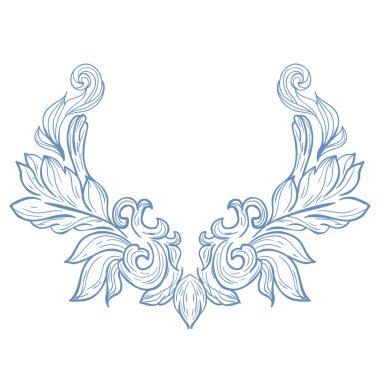 Beyaz Arkaplanda Vintage Dekoratif Elementin Vektör İllüstrasyonu.