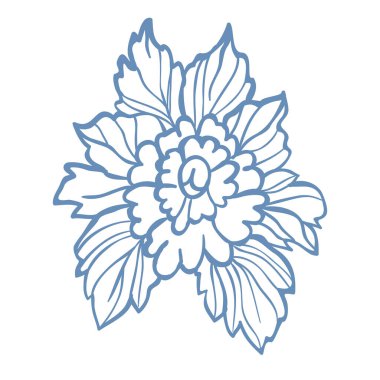 Beyaz Arkaplanda Mavi Dekoratif Çiçeğin Vektör ResmiComment.