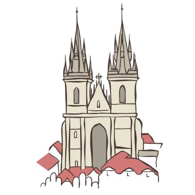 Kilisemizin tasviri. Beyaz Arkaplanda Vektör Grafiği.