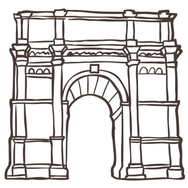 Zafer Kemeri 'nin tasviri. Beyaz Arkaplanda Vektör Grafiği