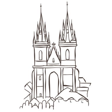 Kilisemizin tasviri. Beyaz Arkaplanda Vektör Grafiği