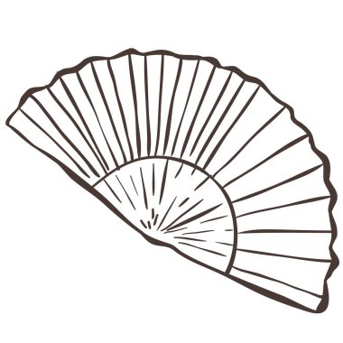 Katlanan Hayranın İllüstrasyonu. Beyaz Arkaplanda Vektör Grafiği