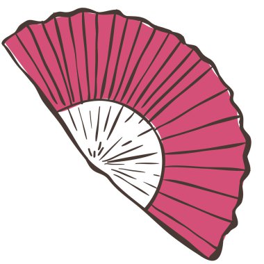 Katlanan Hayranın İllüstrasyonu. Beyaz Arkaplanda Vektör Grafiği