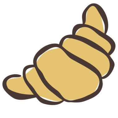 Kruvasan 'ın tasviri. Beyaz Arkaplanda Vektör Grafiği