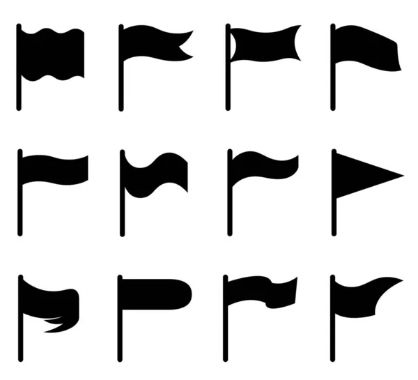 Illustration Olika Flaggor Isolerade Vitt — Stock vektor