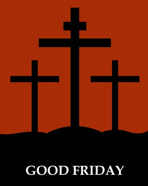 Illustration Crucifixion Jésus Christ Sur Croix Calvaire Sur Fond Brun — Image vectorielle