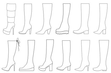 Beyaz üzerine izole edilmiş farklı bot koleksiyonu