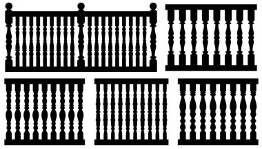 Beyaz üzerine izole edilmiş farklı parmaklıkların kusursuz çizimi