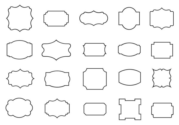 Collection of different labels illustration isolated on white