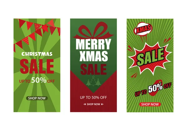 Karácsonyi Eladás Reklám Promóciós Banner Vagy Szórólap — Stock Vector