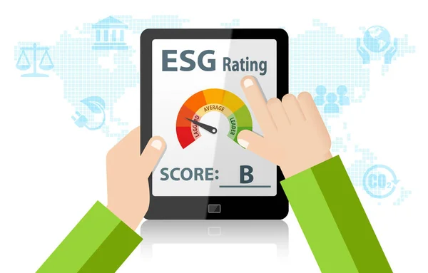 Esg環境社会ガバナンス タブレットのオンライン評価レコード — ストック写真