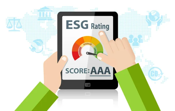 Esg Environmental Social Governance Online Rating Record Tablet — Stock Photo, Image
