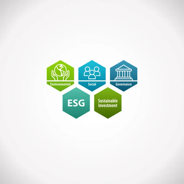Esg Environmental Social Governance Design Infographic — Stockový vektor