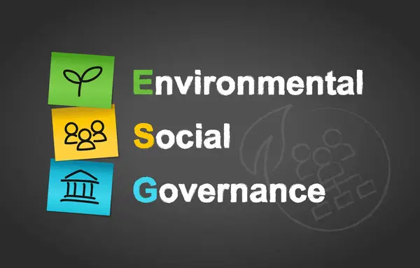 Esg Environmental Social Governance Post Notes Contexte Concept — Image vectorielle