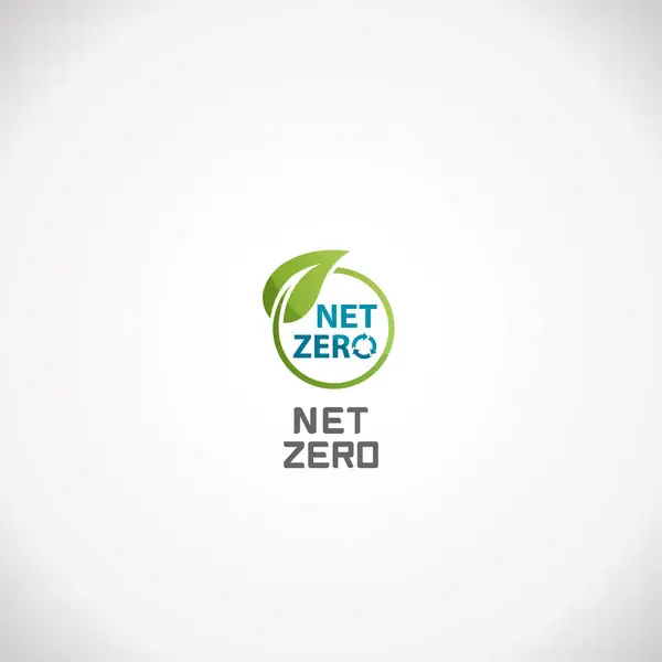 Net Zero Emissão Gás Estufa Alvo Carbono Clima Neutro Logo —  Vetores de Stock