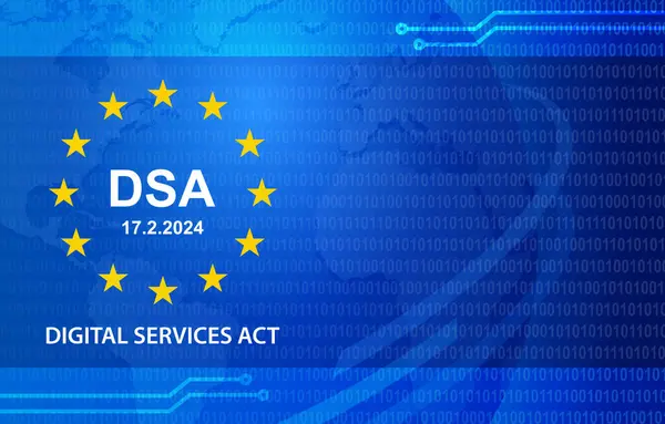 Pozadí Oznámení Zákona Digitálních Službách Dsa — Stock fotografie