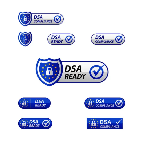 Dsa Digital Services Act Ειδοποίηση Web Button — Διανυσματικό Αρχείο