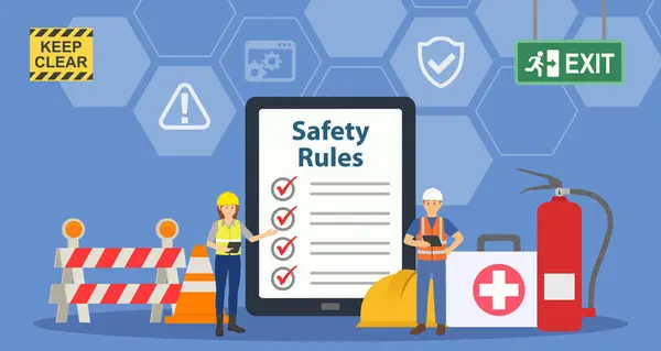 Achtergrond Van Arbeidsveiligheidsvoorschriften Concept Veiligheid Gezondheid Het Werk — Stockfoto