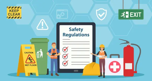 Occupational Safety Regulations Background Occupational Safety Health Concept — Stock Photo, Image
