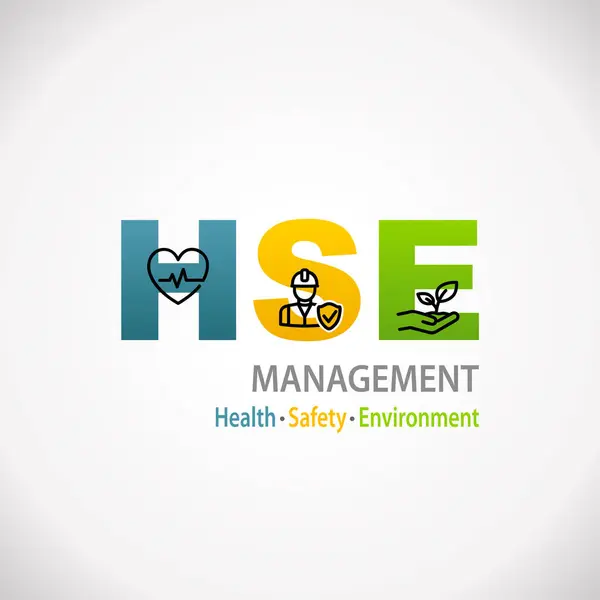 Hse Health Safety Environment Management Design Infographic Business Organization Trabajo — Archivo Imágenes Vectoriales