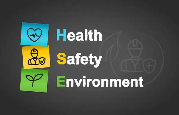 Hse健康安全环境管理职位它记录企业和组织的概念背景 标准安全工业工作 — 图库矢量图片#