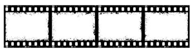 Retro film grunge film şeridi. Klasik film şeridi dokusu. Eski sinema, eski fotoğraf makinesi 35 mm film, negatif bant veya selüloit kaydırak vektör arkaplan veya çizik ve delikli arkaplan