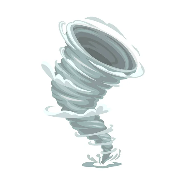 Cartoon Tornado Storm Cyclone Hurricane Wind Whirlwind Vector Weather Nature — Stock Vector