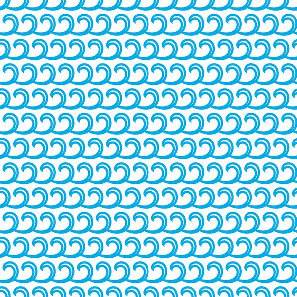 Blue Ocean Sea Waves Seamless Pattern Summer Wavy Water Flow — Stock Vector