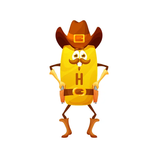 Cartoon Vitamine Ranger Personnage Shérif Vecteur Drôle Western Cow Boy — Image vectorielle