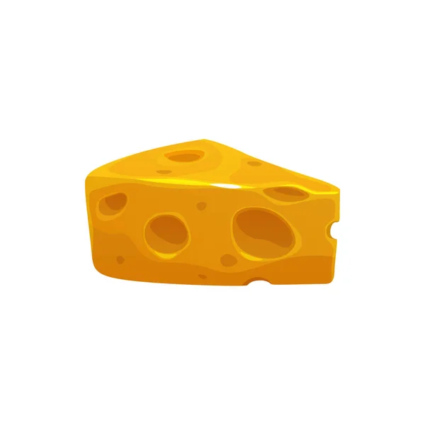 漫画Maasdam オランダとスイスのチーズ パルメザンチーズ キャンベルまたは新鮮な精神 チェダーハードチーズ三角形の部分 隔離された食品や穴のあるベクトルミルク乳製品ウェッジ — ストックベクタ