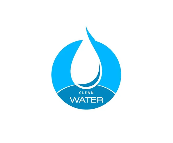 Καθαρό Νερό Σταγόνα Εικονίδιο Σταγονόμετρο Μπλε Κύκλο Των Ορυκτών Οικολογικό — Διανυσματικό Αρχείο