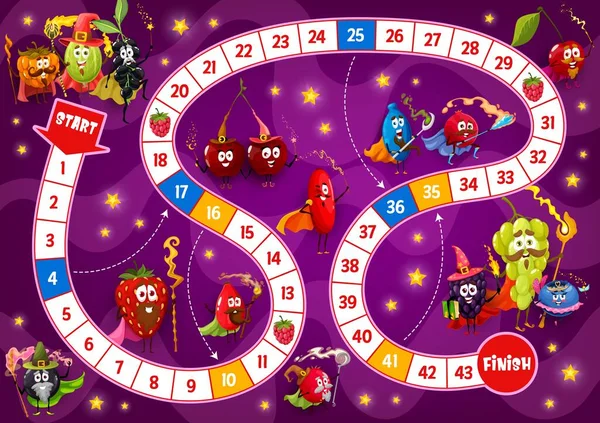 Crianças Jogo Tabuleiro Cartoon Berry Wizard Fadas Magos Personagens Jogo —  Vetores de Stock