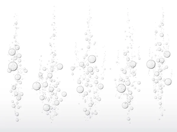 Fizz Unterwasserblasen Unterwassertauchen Sauerstoff Realistisch Funkelt Lösliche Kohlensäurehaltige Getränke Oder — Stockvektor