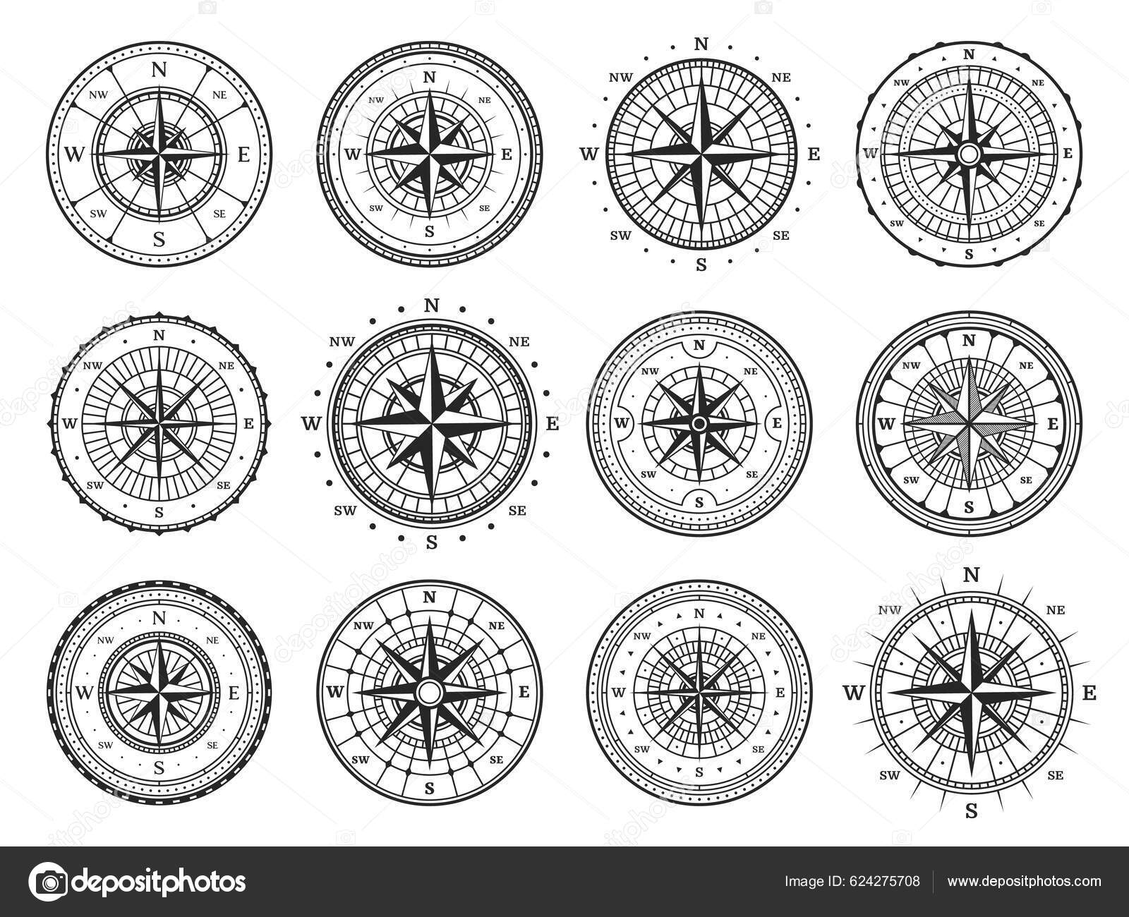 Boussole De Navigation Marin Symbole De Voyage Nautique