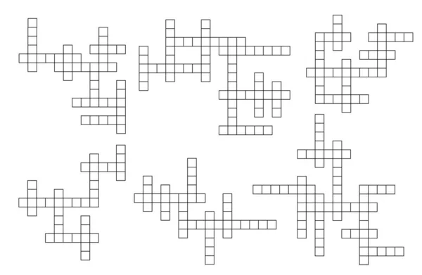 Crossword Game Grid Vector Puzzle Template Layout Palavras Cruzadas Para — Vetor de Stock
