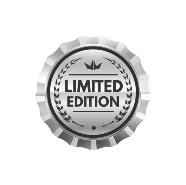 Emblema Prata Edição Limitada Rótulo Selo Garantia Qualidade Edição Limitada — Vetor de Stock