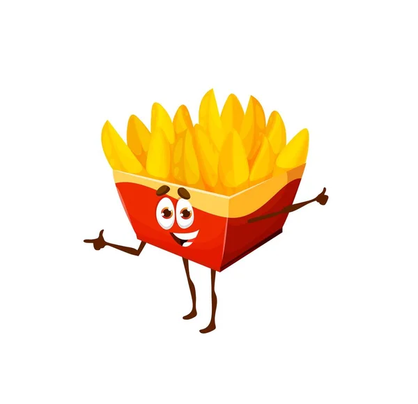Cartoon Fried Potato Wedges Character Vector Fast Food Potato Chops — Stock Vector