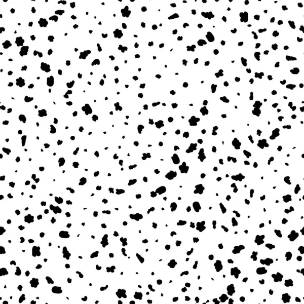 Dalmatinische Nahtlose Muster Hintergrund Weiße Und Schwarze Hundeflecken Spritzt Vektor — Stockvektor