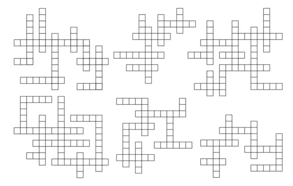 Grelha Palavras Cruzadas Wordsearch Quiz Enigma Vocabulário Puzzle Cross Grids —  Vetores de Stock