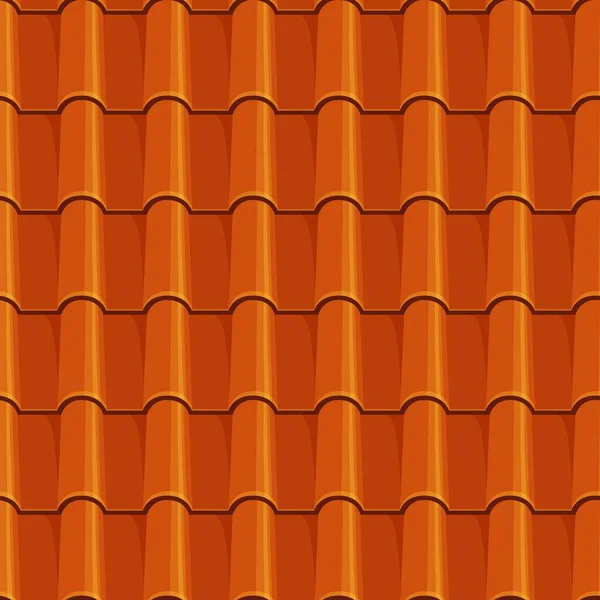 中国のオレンジ屋根瓦シームレスパターン 古代アジアの塔屋根材の漫画のテクスチャをベクトル背景 東洋の寺院や村の家の焼成粘土やテラコッタの屋根瓦 — ストックベクタ
