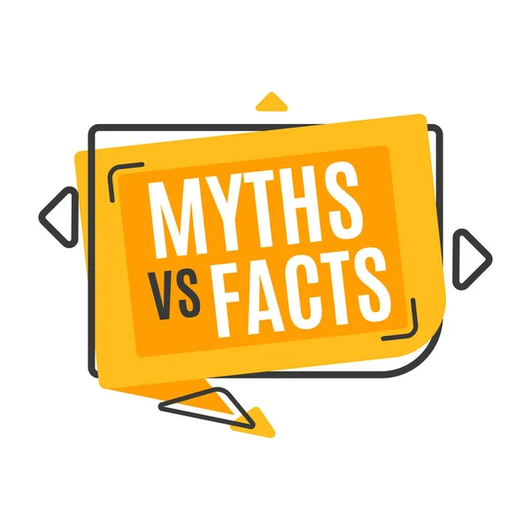 Mitos Melawan Ikon Fakta Kebenaran Dan Vektor Palsu Gelembung Pidato - Stok Vektor