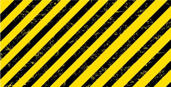Grunge Strisce Gialle Nere Avvertimento Sfondo Industriale Vettore Avverte Cautela — Vettoriale Stock